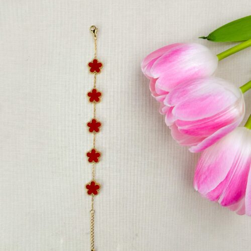 Bracelet Fleur rouge
