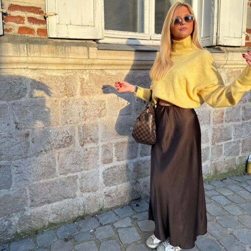 JUPE OLIVIA MARRON
