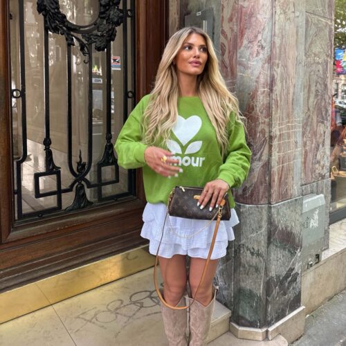 SWEAT AMOUR VERT OLIVE