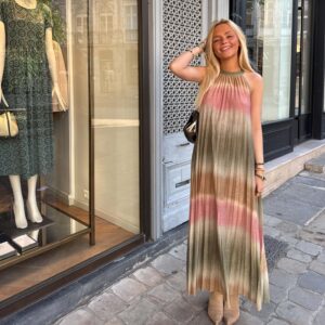 ROBE ORNE ROSE/VERT