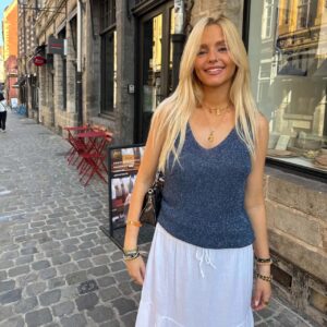 TOP PAILLETTES BLEU JEAN